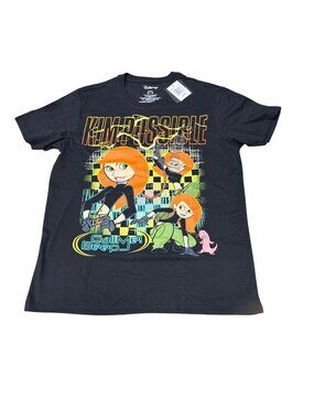 Disney Kim Possible Graphic Tee Black Medium Cotton Blend
